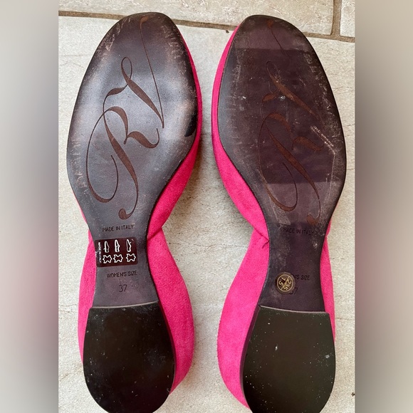 Roger Vivier hot pink/fuchsia suede ballerina d'orsay flats Size 37 or 6.5/7 US - Picture 8 of 9
